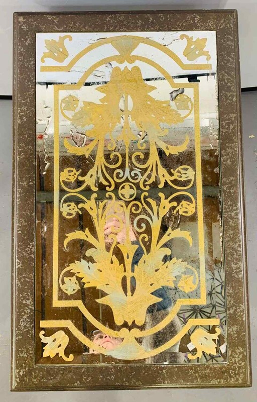 A Hollywood Regency Style Eglomise Mirrored Side table gallery