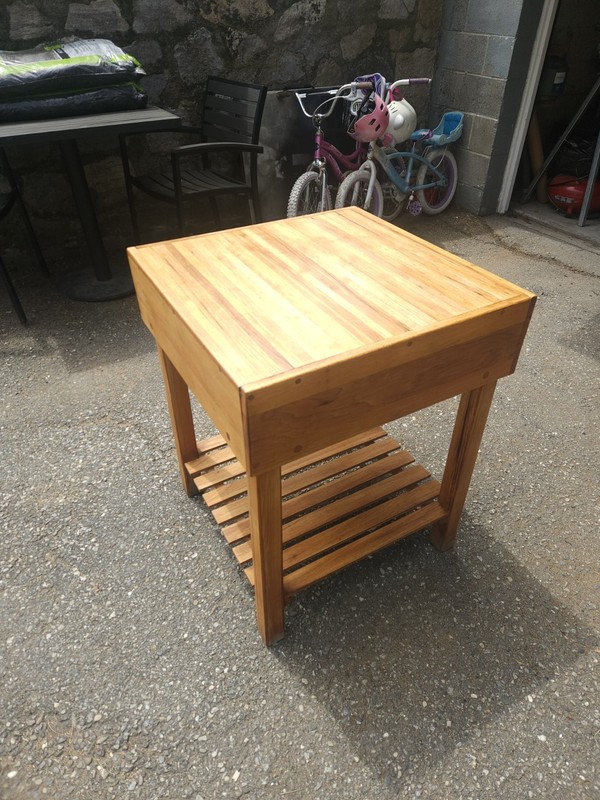 Antique Butcher Block 30" H ,24"×24" gallery