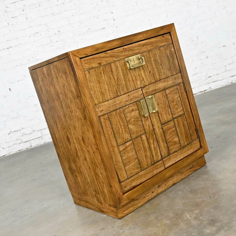Vintage Drexel Weatherwood Collection Campaign Style End Table Cabinet or Chest gallery