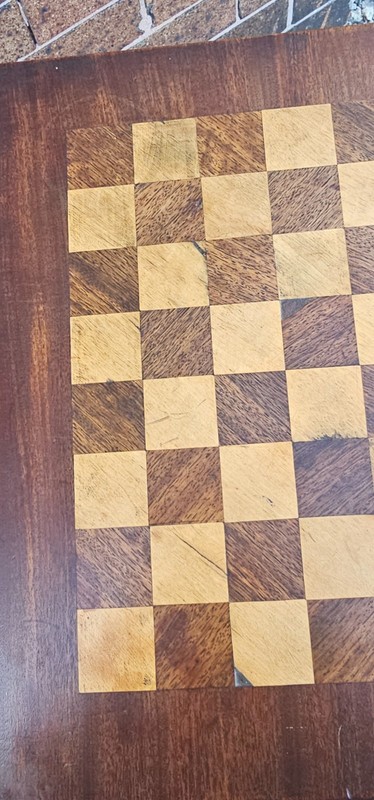 Antique Sheraton Federal Style Double drop leaf inlay chess game table + Chess gallery