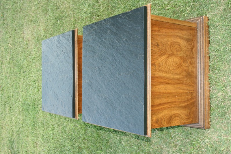 Vtg 80's Side Tables Slate Top Walnut ? Gordon's Inc Furniture Spanish Revival 2 gallery