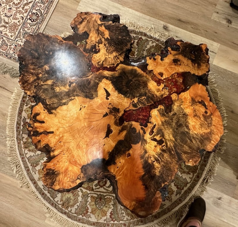 An Original Star Dust Burlwood Coffee Table, by Burlwood Co. Redding California gallery