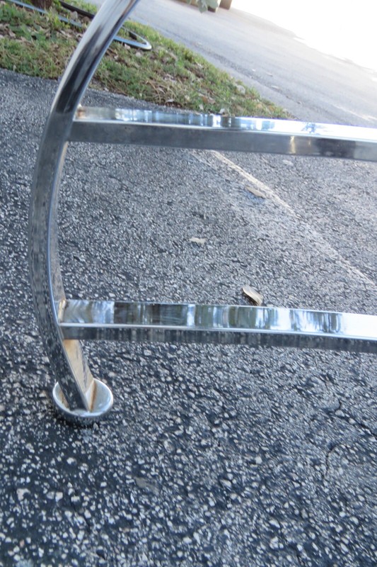 Hollywood Regency Mid Century Chrome Oval Glass Top Coffee 3514 gallery