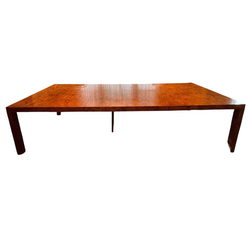 Monumental Henredon-Attributed Burl Wood Extension Dining Table 120”