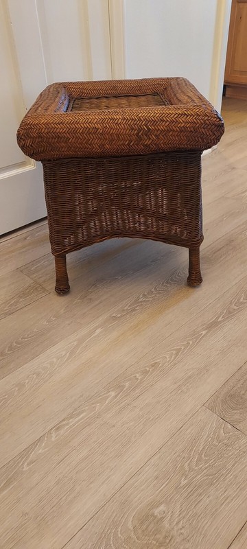 Vintage~Indoor Wicker and Rattan Side Table~ EX CONDITION gallery
