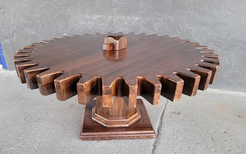 Industrial Style Gear or Sprocket Coffee Table by Ethan Allen 1970’s