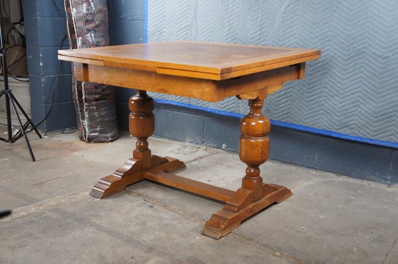 Antique Jacob Summer & Sons Elizabethan Jacobean English Oak Draw Leaf Table gallery
