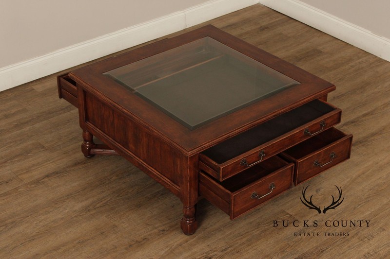 Bausman & Co. Glass Top Storage Coffee Table gallery