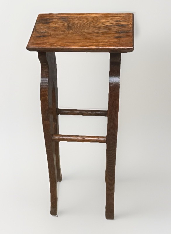 Vintage Oak Plant Stand Pedestal Table 23”h x 9.5”l x 7”d gallery