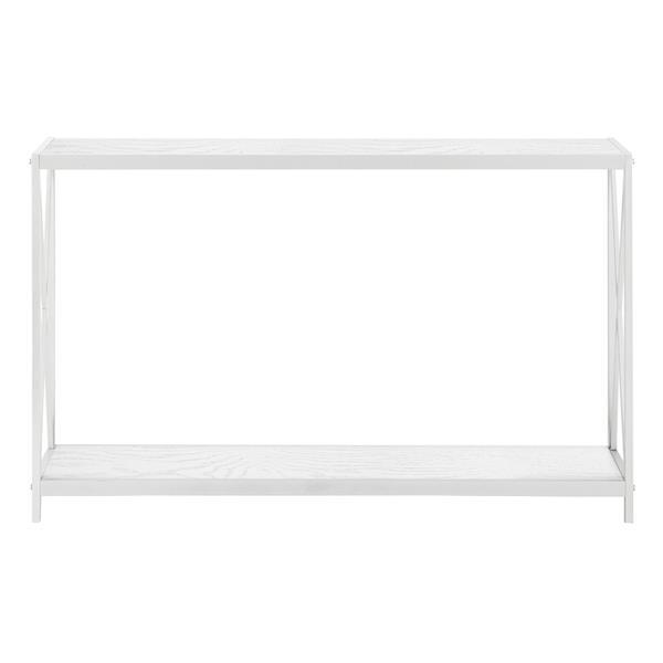 Triamine Board Cross Iron Frame Porch Table Sofa Side Table White Wood Grain
