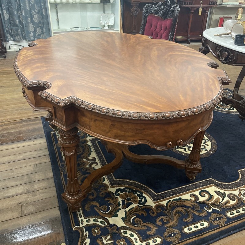 Antique 19th Century French Hand Painted Wood Grain Dining Table gallery