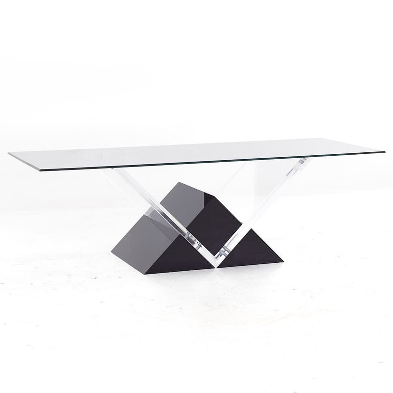 Shlomi Hazizi Mid Century Lucite and Glass Coffee Table
