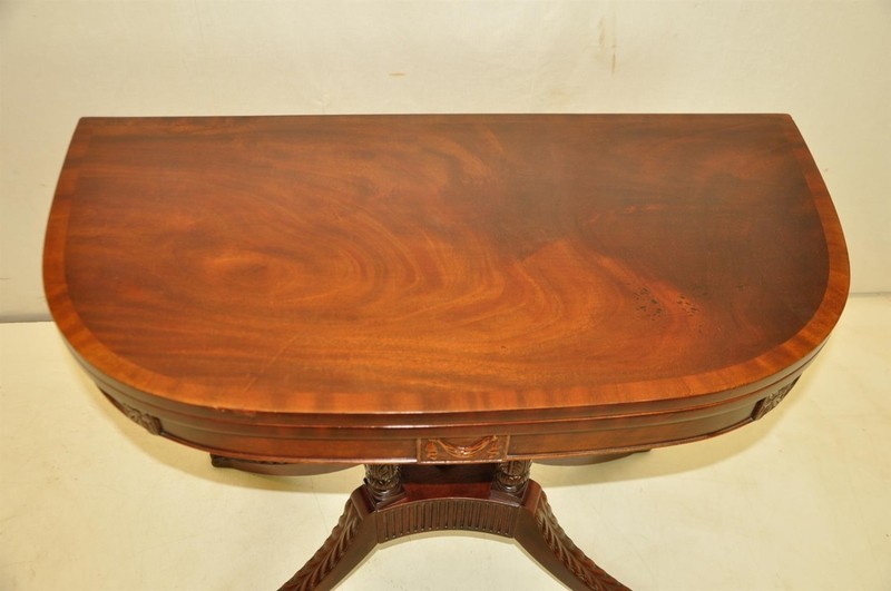 Gorgeous Duncan Phyfe Style Mahogany Flip Top Card Game Table c. 19th cent. gallery