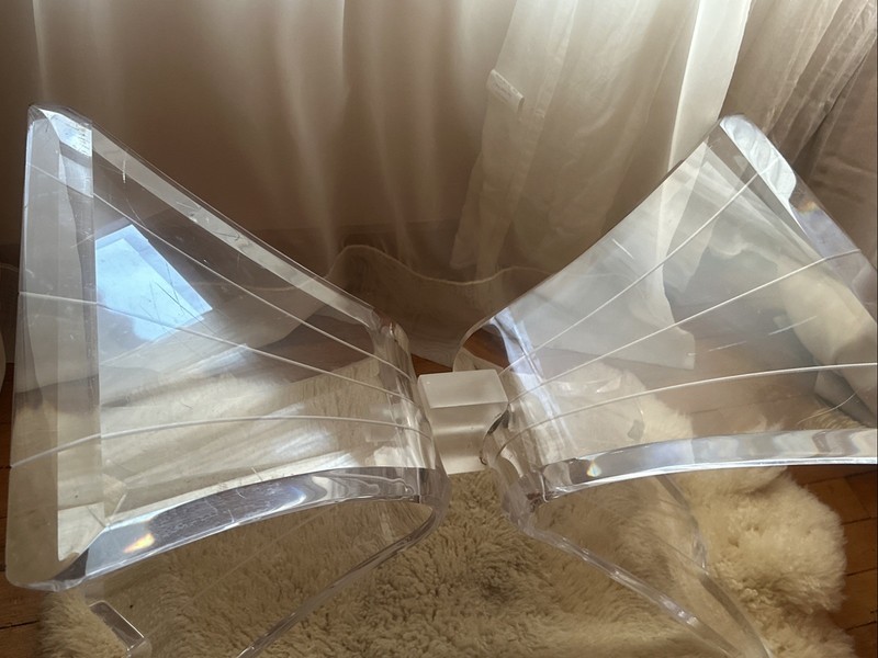 Lucite Mid Century Modern Table Bow -Tie Base gallery
