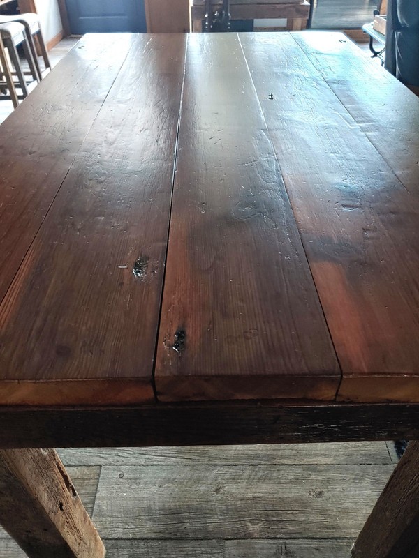 Reclaimed Barnwood Table 60"L x 36"x 36" Wood 100+yr Old Rustic Farmhouse table gallery