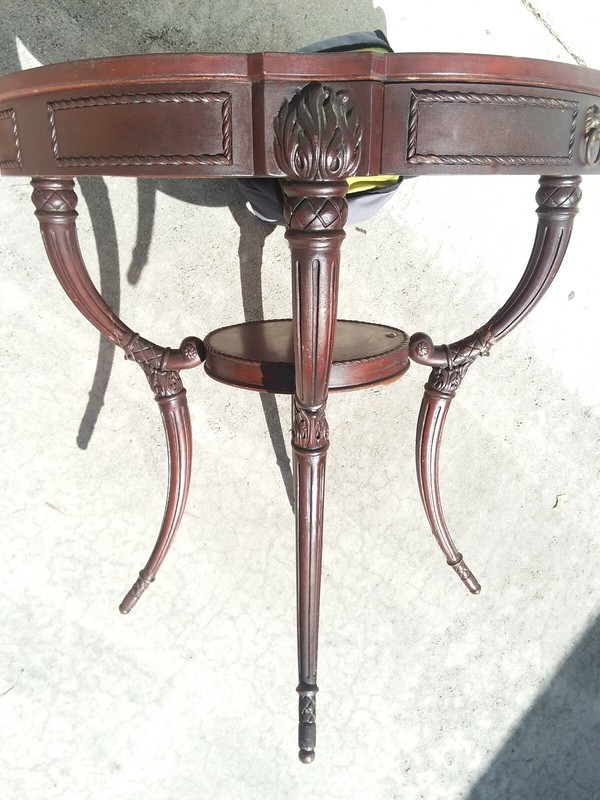 Antique ZANGERLE & PETERSON Two-Tier Table with Drawer gallery