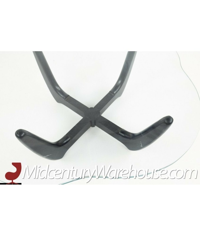 Adrian Pearsall Style Mid Century Glass and Ebonized Base Coffee Table gallery