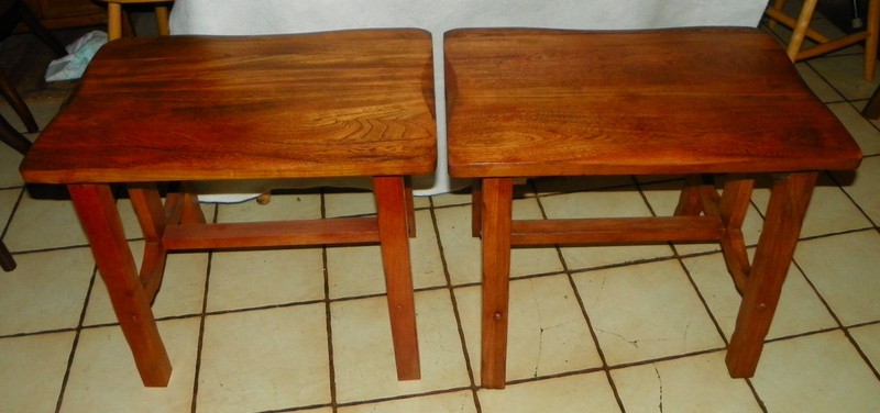 Pair Elm & Oak Mid Century Ranch Style End Tables / Side Tables (ET235) gallery