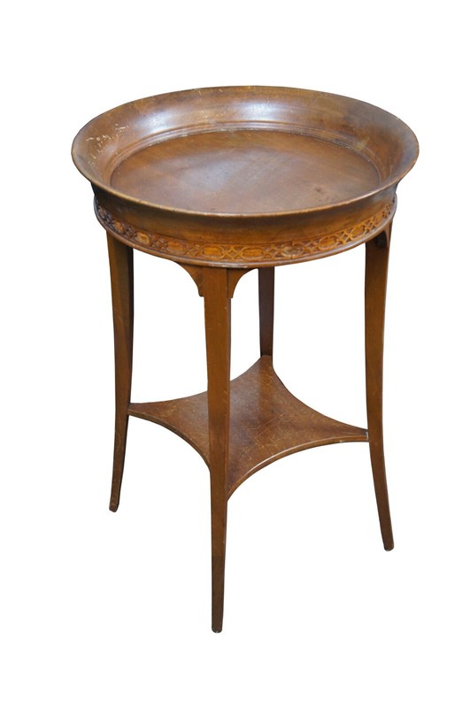 Mersman Regency Mahogany 2 Tier Round Pedestal Tea Table Plant Stand 27″