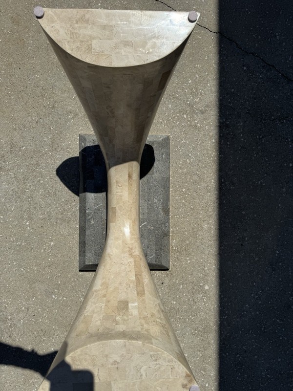 Maitland Smith Tessellated Stone Marble Accent/Console Table. Art Deco MCM gallery