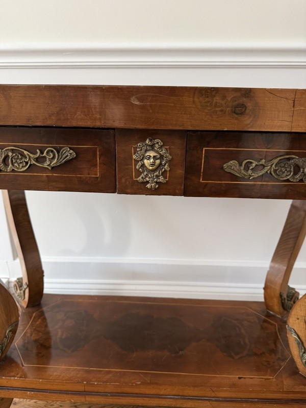 19th Century French Louis XVI Style Brass claw feet Mounted Empire Style Table