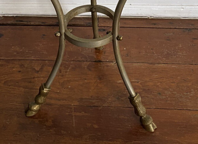 Ram Head & Hoof Maison Jansen Style Side Table Iron/Brass Italy gallery