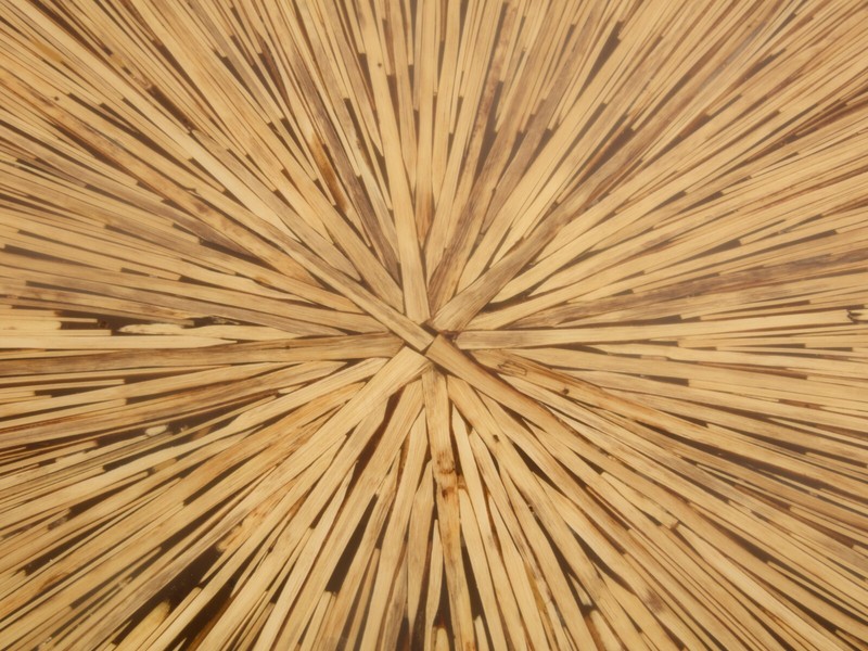 Bamboo marquetry and brass coffee table 1980 gallery