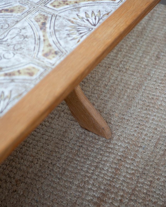 Danish Modern Henning Kjaernulf Style Oak and Tile Coffee Table gallery