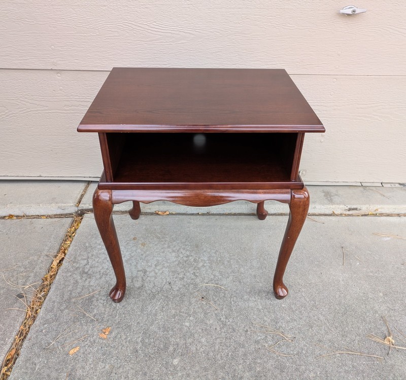Vintage Bombay Company Queen Anne Mahogany Telephone TV Stand Side Table R43 gallery