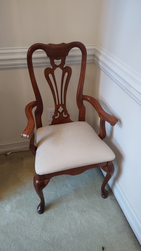 American Drew Cherry Queen Anne Style Dining Table Set 2 leafs 5 chairs Made USA gallery