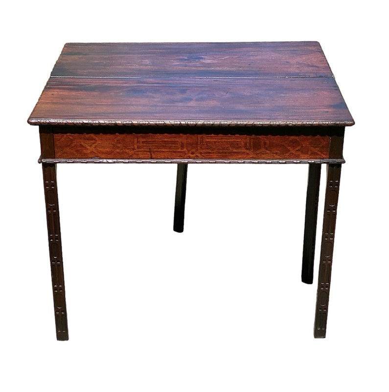 Antique Chippendale Mahogany Card Table with Foliate Carved Edge - Circa 1760 gallery