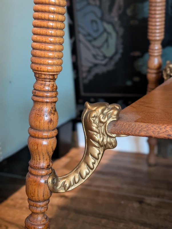 Rare Architectural Salvage Merklen Bros, NYC 4 Brass Dragon Hardware SUPPORTs