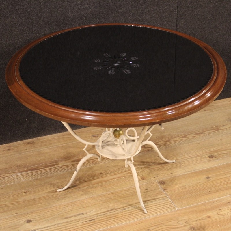 Coffee table design metal wood 20th century mirror furniture living room 900
