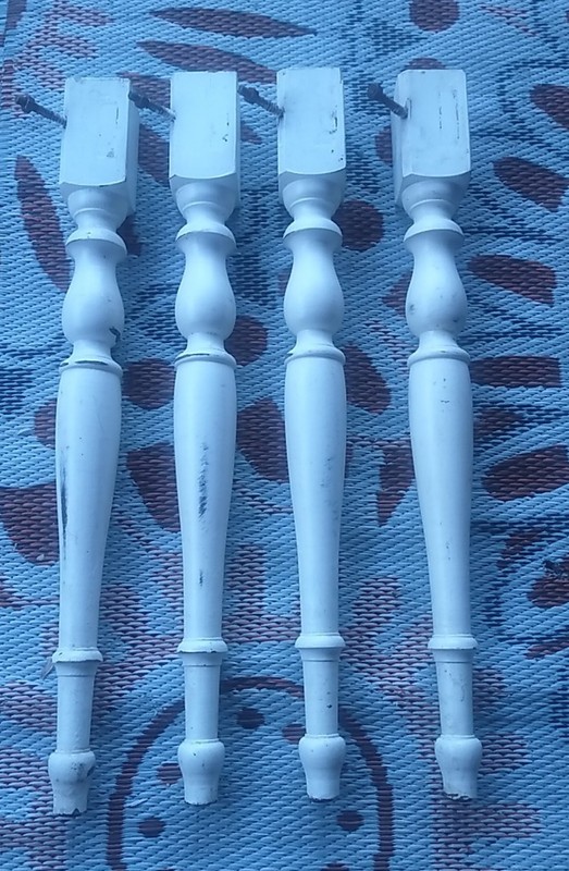 Vintage 28"L Wooden Table Legs With Hardware * Need Refinishing*