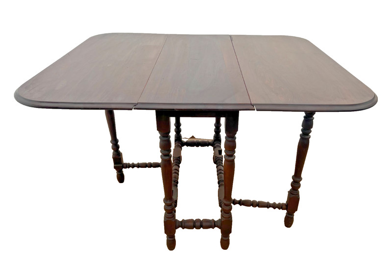Antique Victorian Gate Leg Kitchen Table Drop side Leaf Rectangle Dark Mahogany
