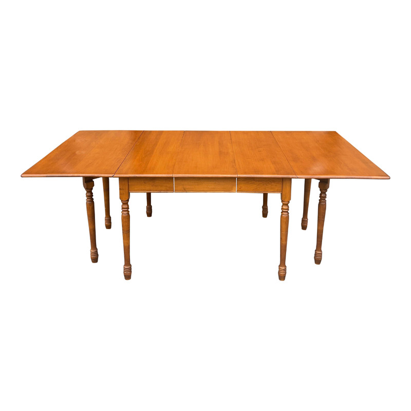 Heywood Wakefield Traditional Solid Maple Drop Leaf Extension Dining Table