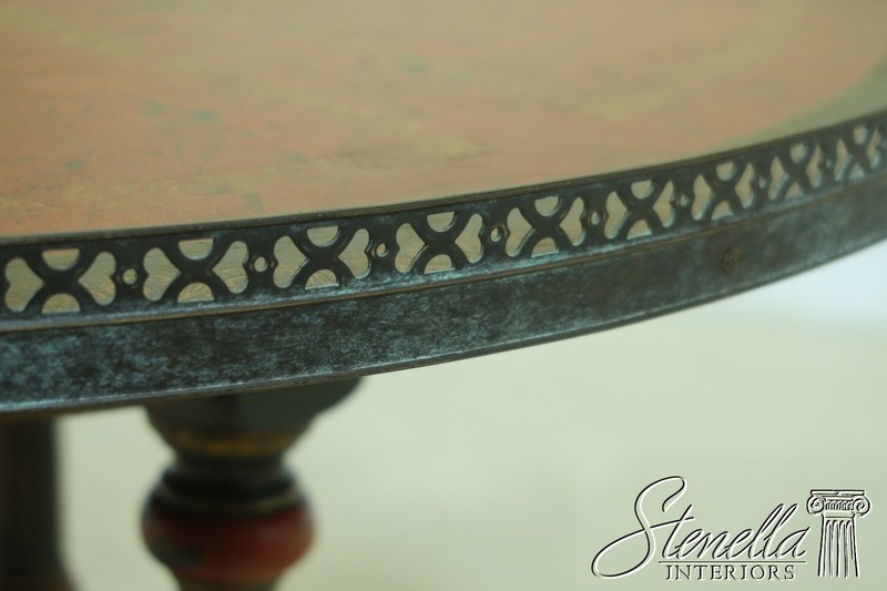 L53738: MAITLAND SMITH Leather Wrapped Decorated Center Table gallery