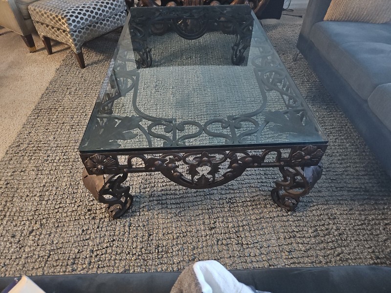 wrought iron glass top coffee table gallery