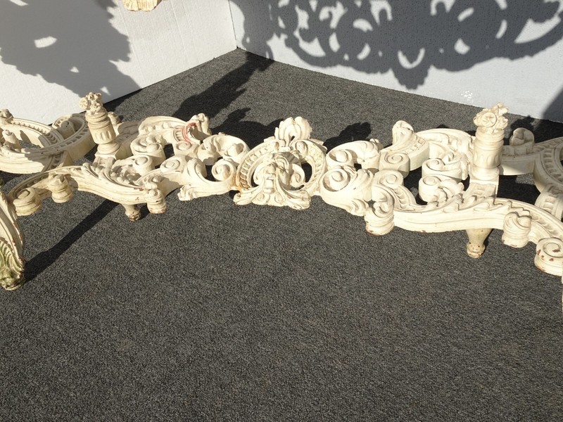 Ant. Italian Console Table White French Louis XIV Ornate Carved Rococo Figurines gallery