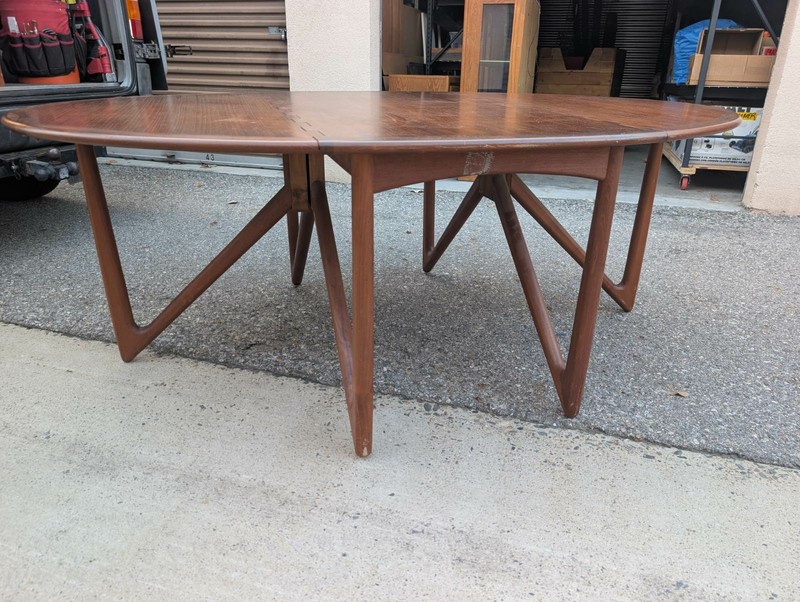 Vintage Teak Mid Century Modern Drop Leaf Table Danish gallery