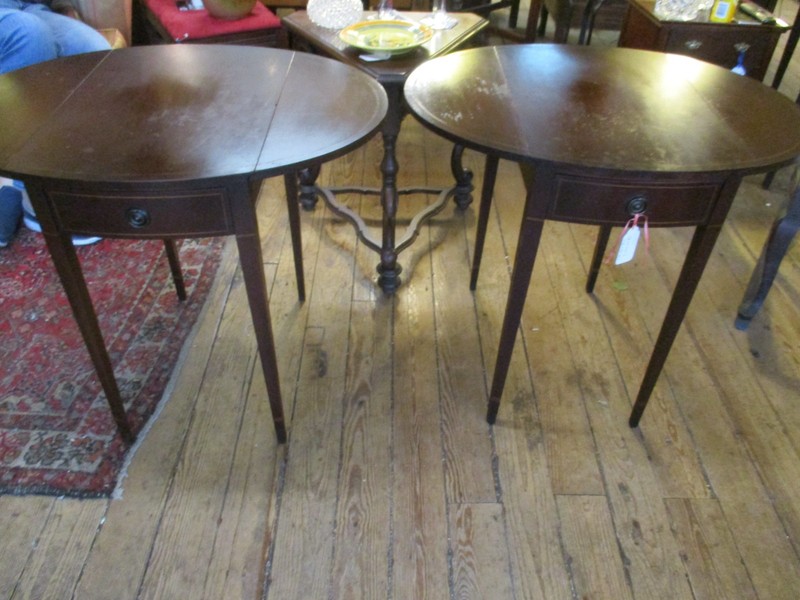 Vintage Pair Of Mahogany Drop-leaf Pembrook StyleTables