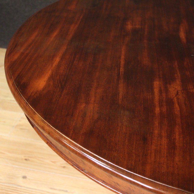Extendable dining table great Dutch furniture in mahogany wood 19th century gallery
