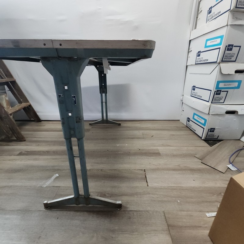 Vintage Adjustable Height Desk Cast Iron Legs Industrial Style gallery