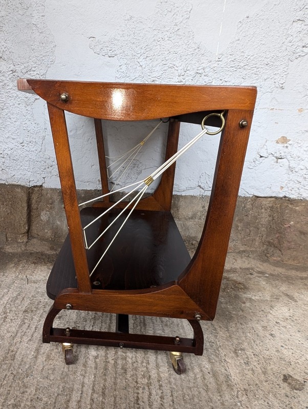 Serving Cart TV Phono Table Wood 50s Rockabilly Side Table Mid Century gallery