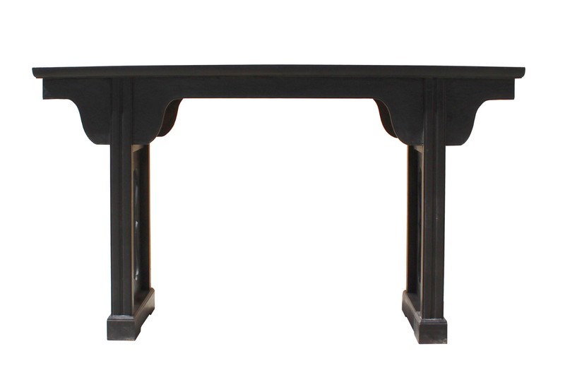 Chinese Dark Brown Black Huali Rosewood Plain Ming Style Altar Table cs3167