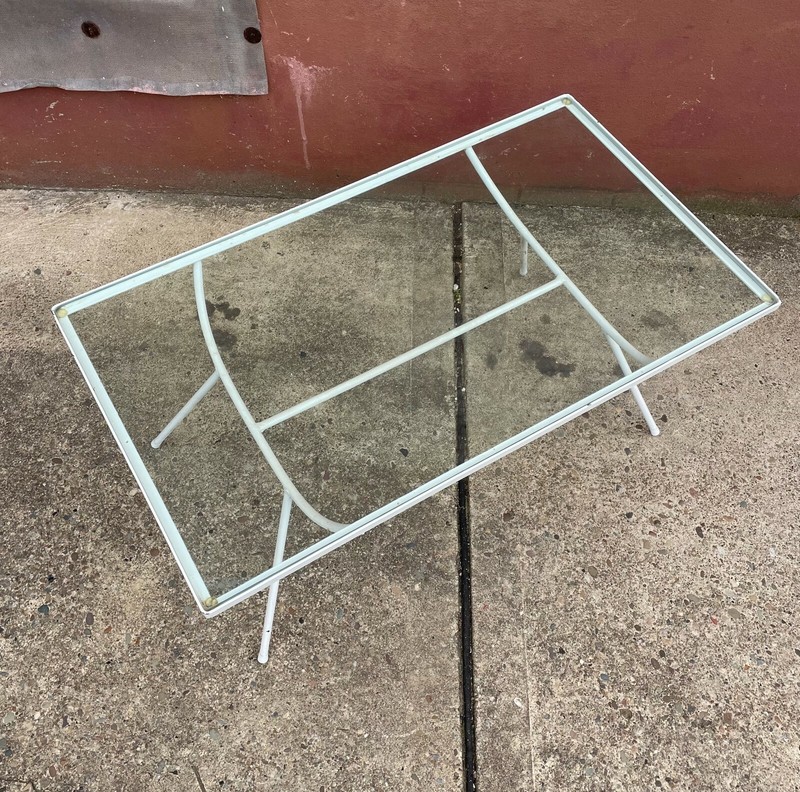 Mid-Century Modern Nelson Arbuck Style Iron and Glass Table by Frank and Son gallery