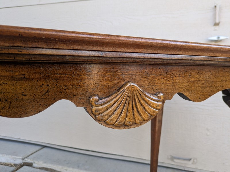 Vintage Wood Queen Anne Georgian Tea Table with Pull Out Candle Trays Shell U64 gallery