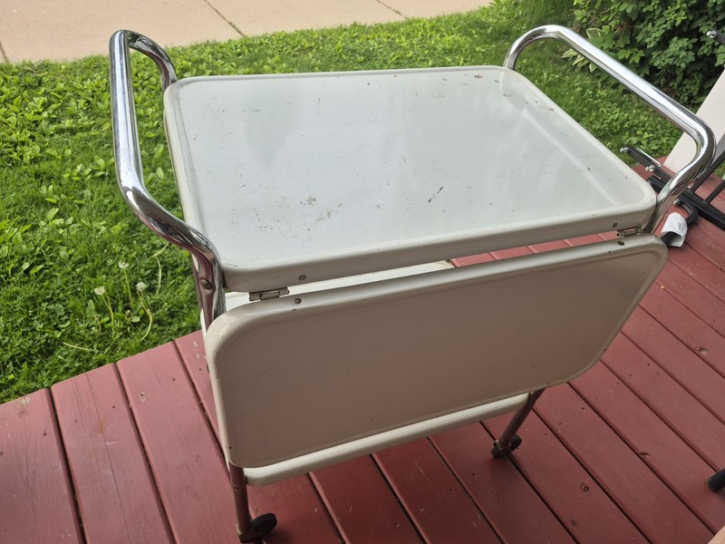 VINTAGE METAL KITCHEN TABLE CART gallery
