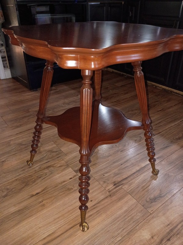 1900 Cherry Coffee Table Claw and Crystal Feet Vintage