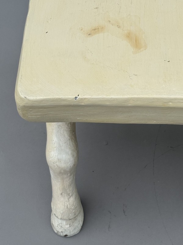 RARE JOHN DICKINSON VINTAGE MODERN PLASTER HOOFED FEET X BASE TABLE SIGNED 70s gallery